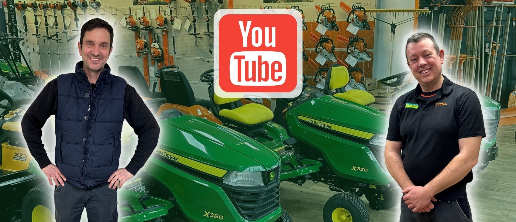 We are on YouTube! Find our channel at youtube.com/@johnmillergardenmachinery